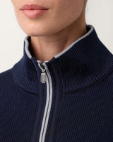 Double-Knit Cotton Quarter-Zip Pullover