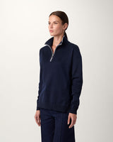 Double-Knit Cotton Quarter-Zip Pullover