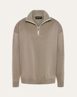 Double-Knit Cotton Quarter-Zip Pullover
