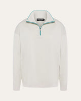 Double-Knit Cotton Quarter-Zip Pullover