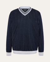 Jacquard Wool V-Neck Sweater