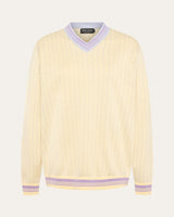 Jacquard Wool V-Neck Sweater