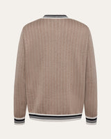 Jacquard Wool V-Neck Sweater
