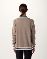 Jacquard Wool V-Neck Sweater
