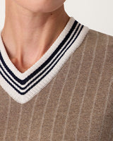Jacquard Wool V-Neck Sweater