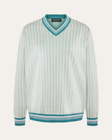 Jacquard Wool V-Neck Sweater