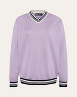 Jacquard Wool V-Neck Sweater