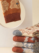 Combed Cotton 5-Pair Jacquard Mid-Calf Sock Set