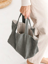 100% Linen Large-Capacity Tote Bag
