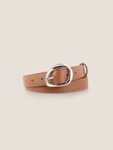 Premium Cowhide Belt With Retro Oval Alloy Buckle