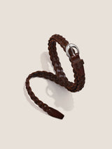 Premium Cowhide Retro Hand-Woven Twisted Thin Belt