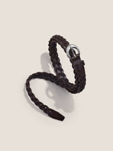 Premium Cowhide Retro Hand-Woven Twisted Thin Belt