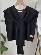 Wool Textured Knit Shawl Scarf