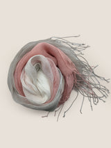 100% Linen Gradient Fringed Light Scarf