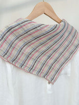 100% Linen Striped Woven Light Square Scarf