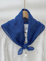 100% Linen Hand-Stitched Square Scarf