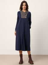 Asymmetric Pleated Maxi Dress CECILE