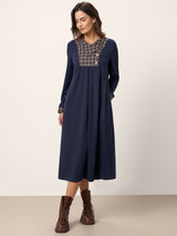 Asymmetric Pleated Maxi Dress CECILE