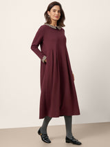 Cotton Plaid Peter Pan Collar Midi Dress CARLA