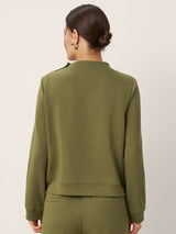 Cotton Shoulder Button Long Sleeve Top MYRA