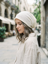 Cotton Linen Slouchy Beanie Lightweight Breathable Casual Hat