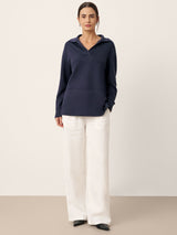 Split Hem Long Sleeve Top FAY
