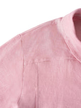 100% Linen Shawl V-Neck Half Sleeve Top JADE
