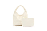 Rylan Recycled Leather Small Tote - Ivory