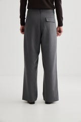 Invert Pleat Trouser - Pewter