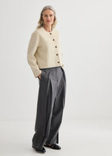 Invert Pleat Trouser - Pewter