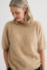 Brushed Cashmere T-Shirt - Soft Beige
