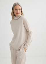 Mara Cashmere Funnel Neck - Oyster