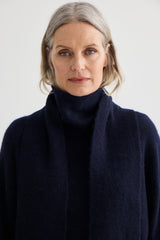 Alpaca Sweater with Scarf - Midnight