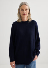 Alpaca Sweater with Scarf - Midnight