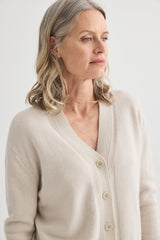 Cashmere V-Neck Cardigan - Oyster