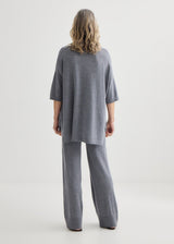 Relaxed Merino Polo - Grey Marle