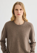 Cashmere Oversized Crewneck - Cocoa Marle