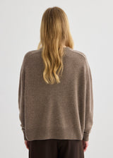 Cashmere Oversized Crewneck - Cocoa Marle