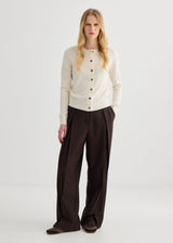 Sylvia Merino Knit Cardigan - Ivory