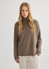 Mara Cashmere Funnel Neck - Cocoa Marle