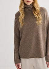 Mara Cashmere Funnel Neck - Cocoa Marle