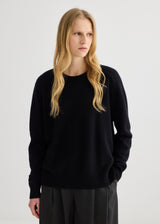 Cashmere Oversized Crewneck - Black