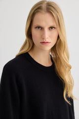 Cashmere Oversized Crewneck - Black