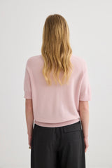 Cashmere Short Sleeve Crew Neck - Blush Pink