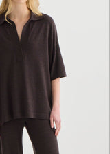 Relaxed Merino Polo - Truffle