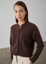 Boxy Cashmere Cardigan - Chocolate
