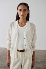 Fine Alpaca Cardigan - Cream