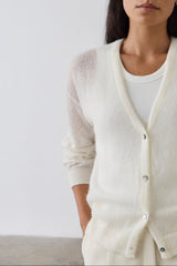 Fine Alpaca Cardigan - Cream