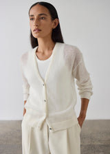 Fine Alpaca Cardigan - Cream