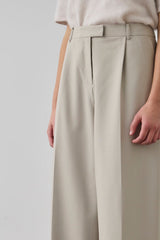 Simone Wide Leg Trouser - Pale  Sage